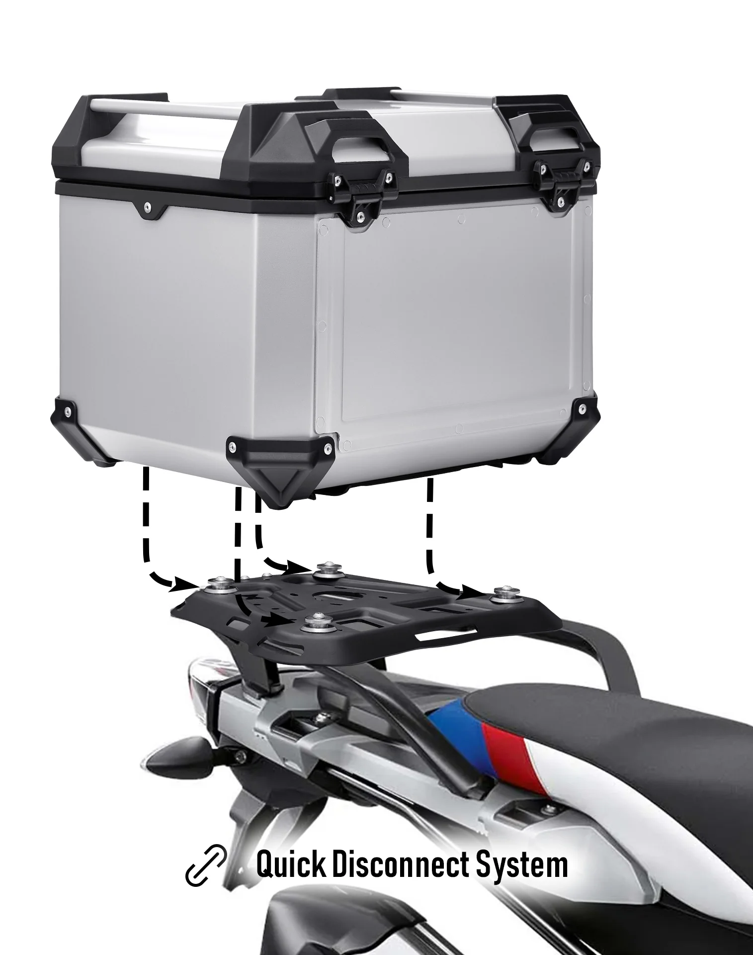 38L - Apex XL BMW R 1250 GS Aluminum Top Case Silver - Image 9