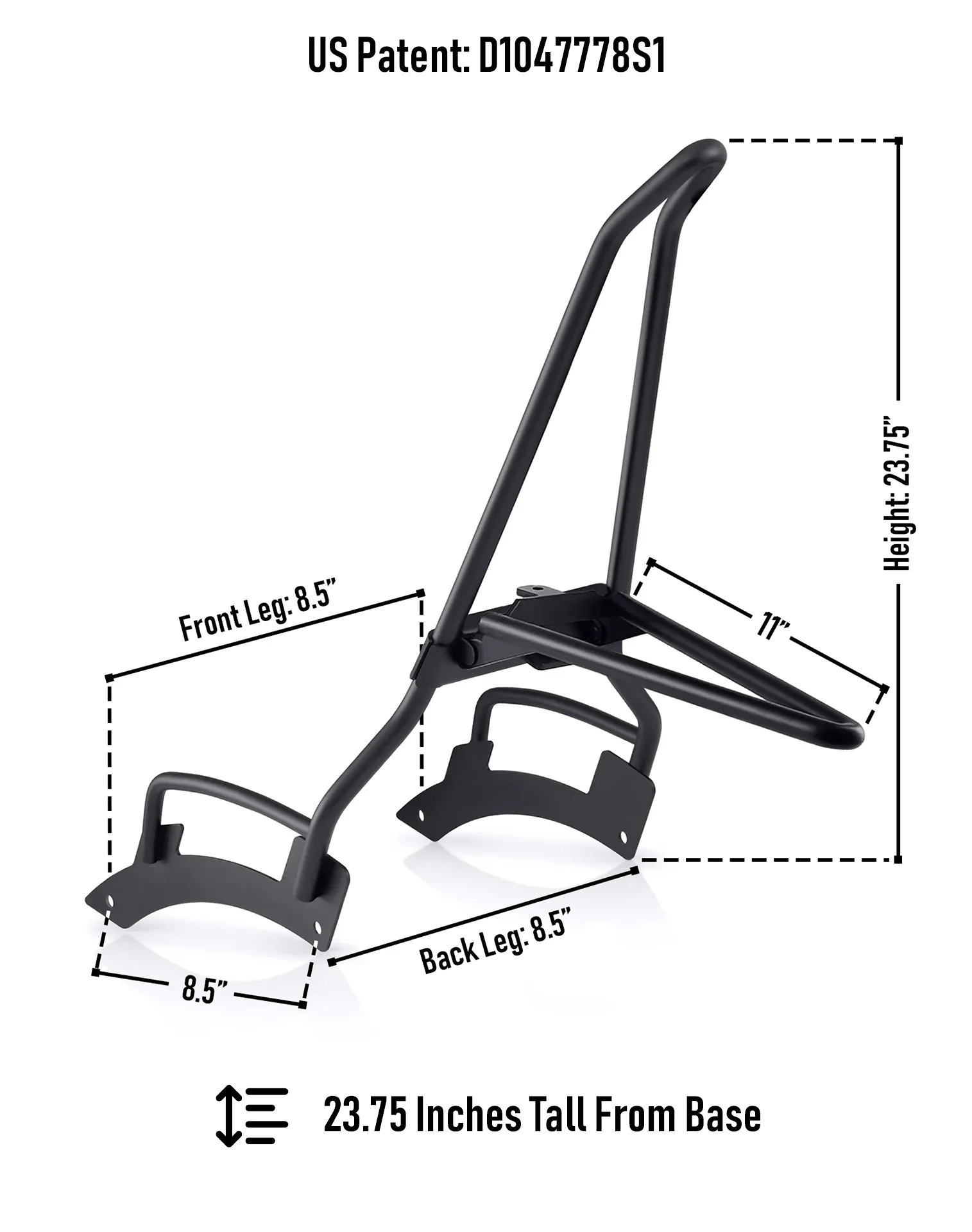 Iron Born Blade 25" Sissy Bar with Foldable Luggage Rack for 2025+ Indian Sport Scout Matte Black - Image 7
