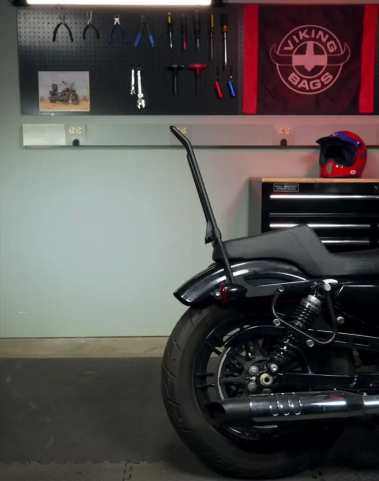 Iron Born Blade 25" Sissy Bar with Foldable Luggage Rack for 2025+ Indian Sport Scout Matte Black - Image 8