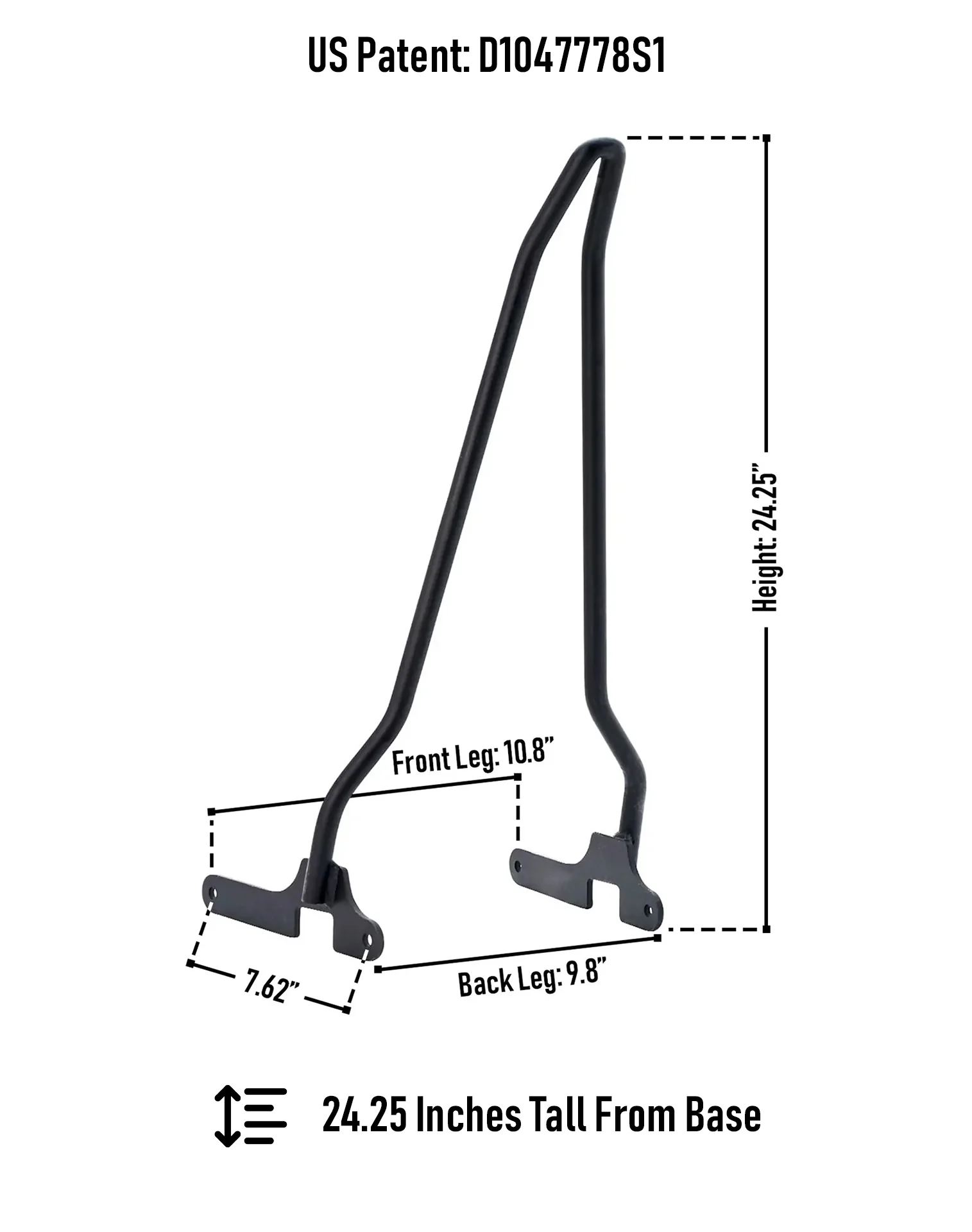 Iron Born Blade 25" Sissy Bar for Harley Sportster 883 Iron XL883N Matte Black - Image 3