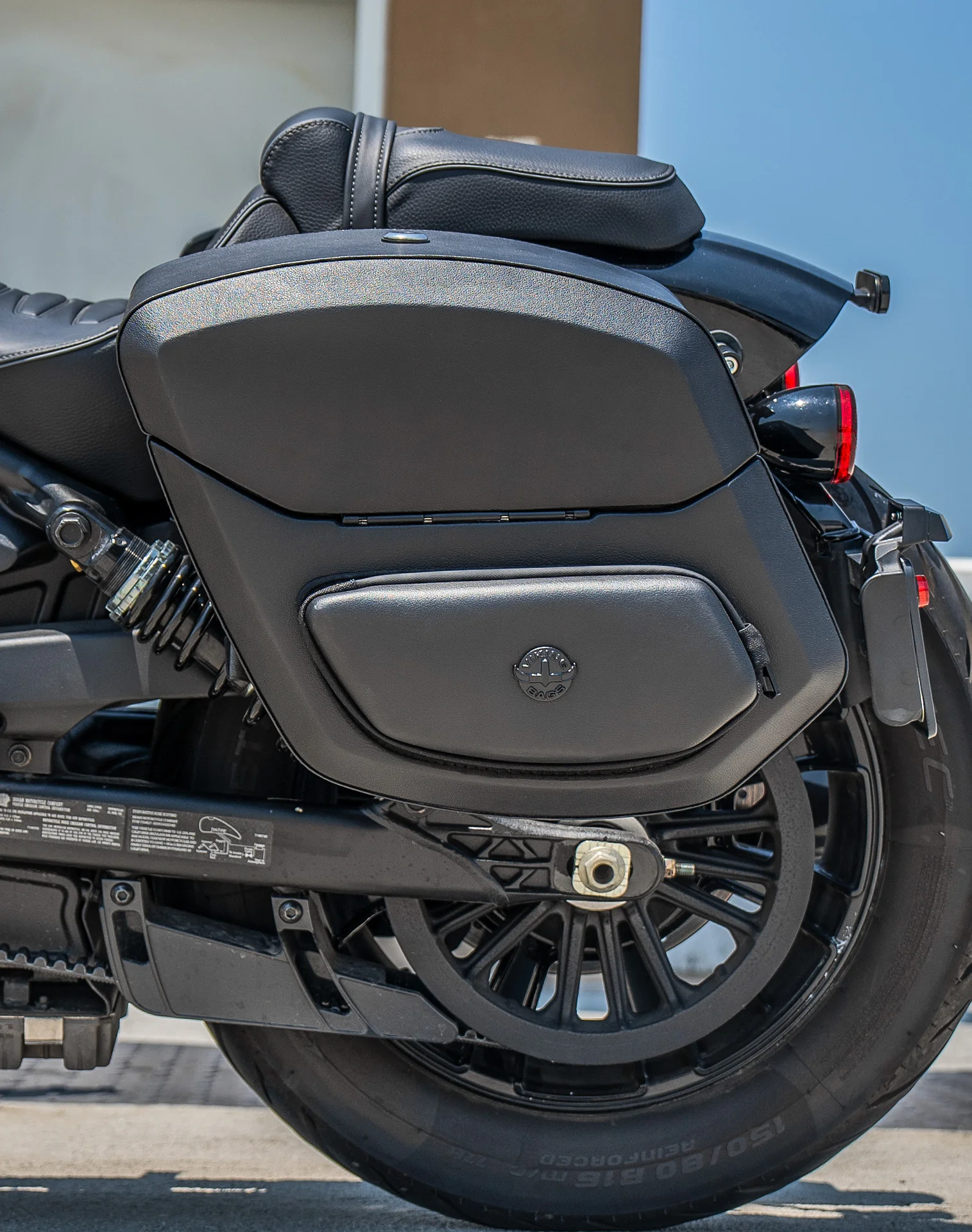 24L - Ironclad Quick-Mount Medium 2025+ Indian Scout Bobber Leather Wrapped Hard Saddlebags - Image 4