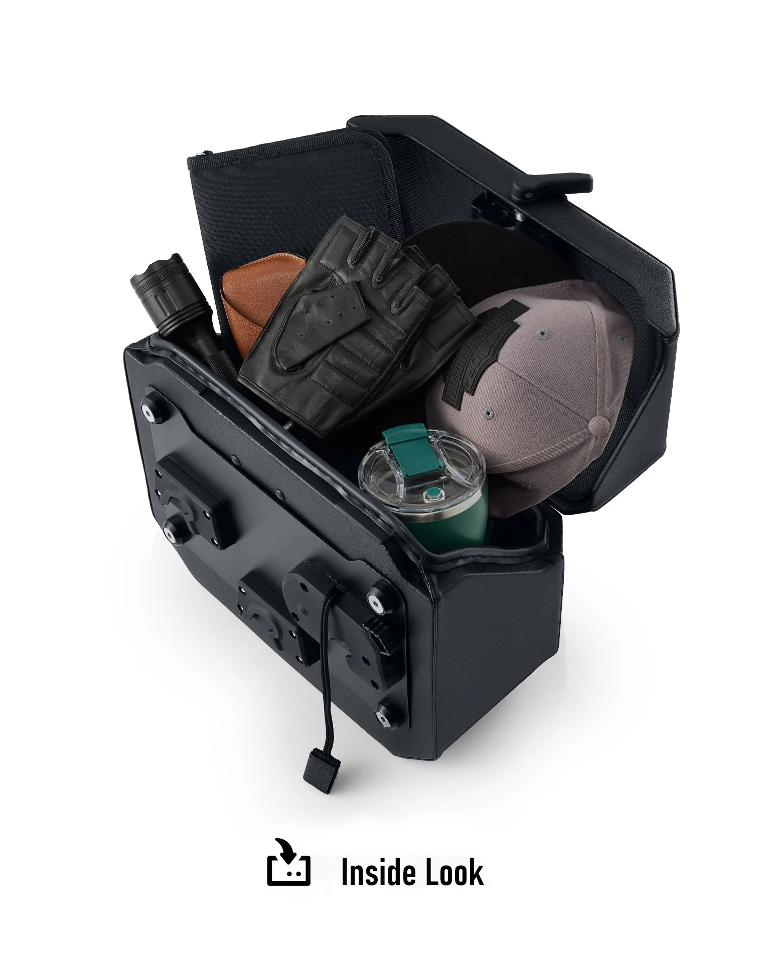 20L - Outlaw Quick-Mount Small 2025+ Indian Scout Bobber Leather Wrapped Hard Saddlebags - Image 12