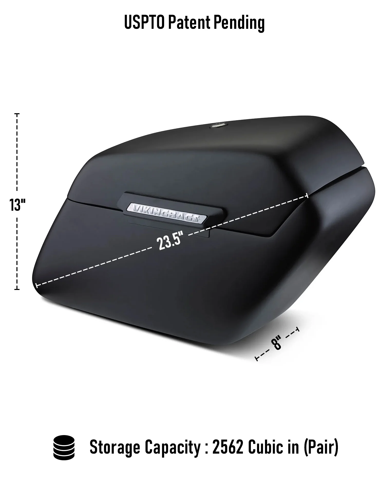 42L - Baldur Extra Large Matte Motorcycle Hard Saddlebags for Harley Softail Custom FXSTC - Image 3