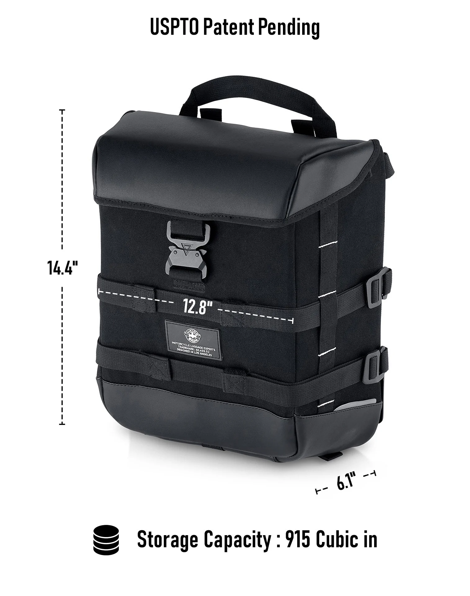 15L - Incognito Quick Mount Medium Solo Motorcycle Saddlebag (Left Only) for Harley Dyna Low Rider FXDL/I - Image 7