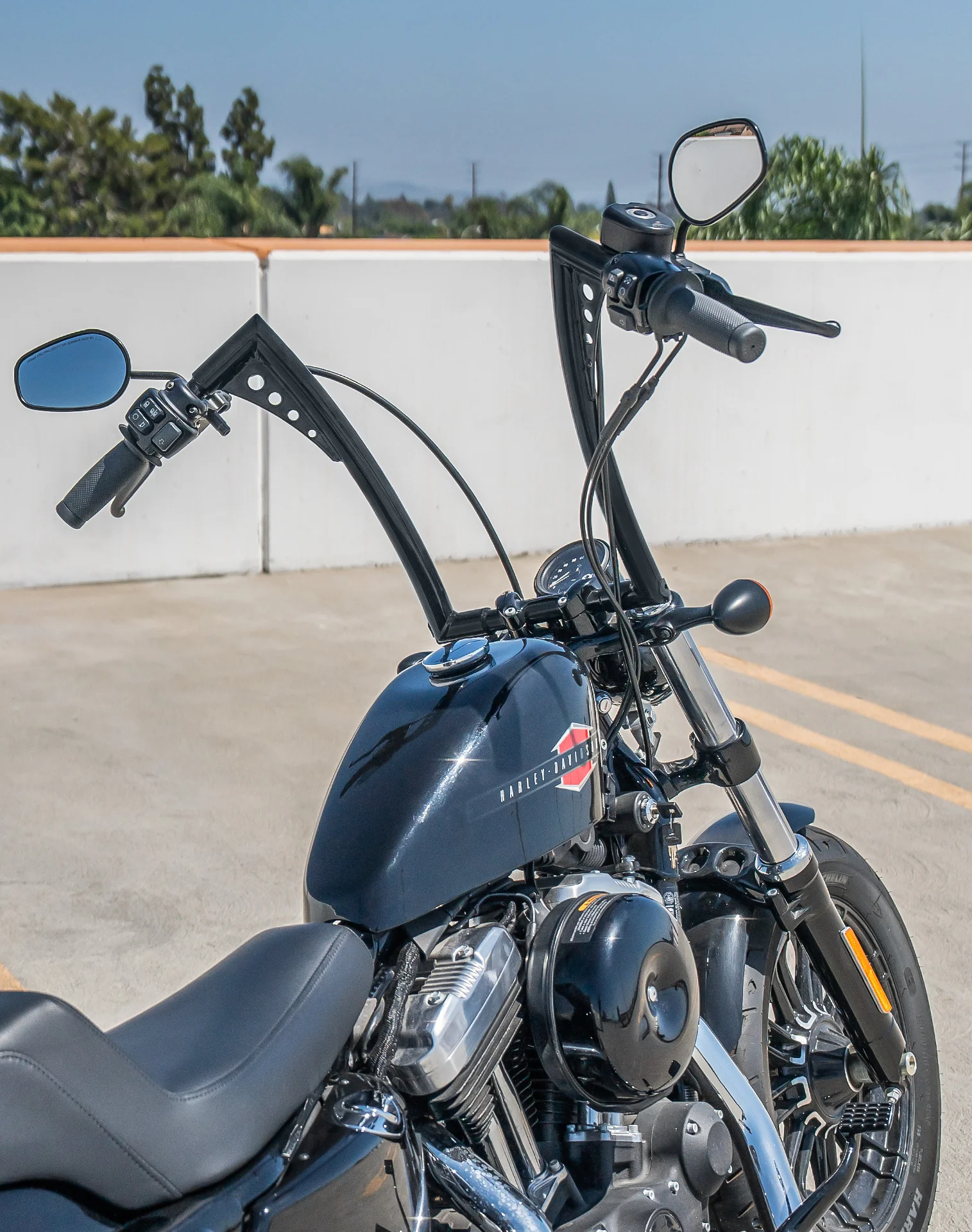 Viking Iron Born 12" Handlebar for Harley Sportster Forty Eight Matte Black - Image 4