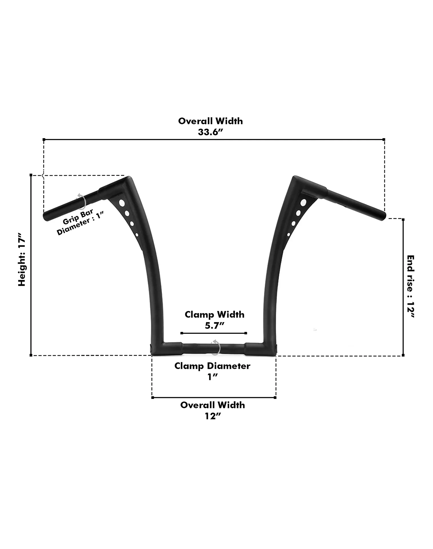 Viking Iron Born 12" Handlebar for Harley Sportster Forty Eight Matte Black - Image 7