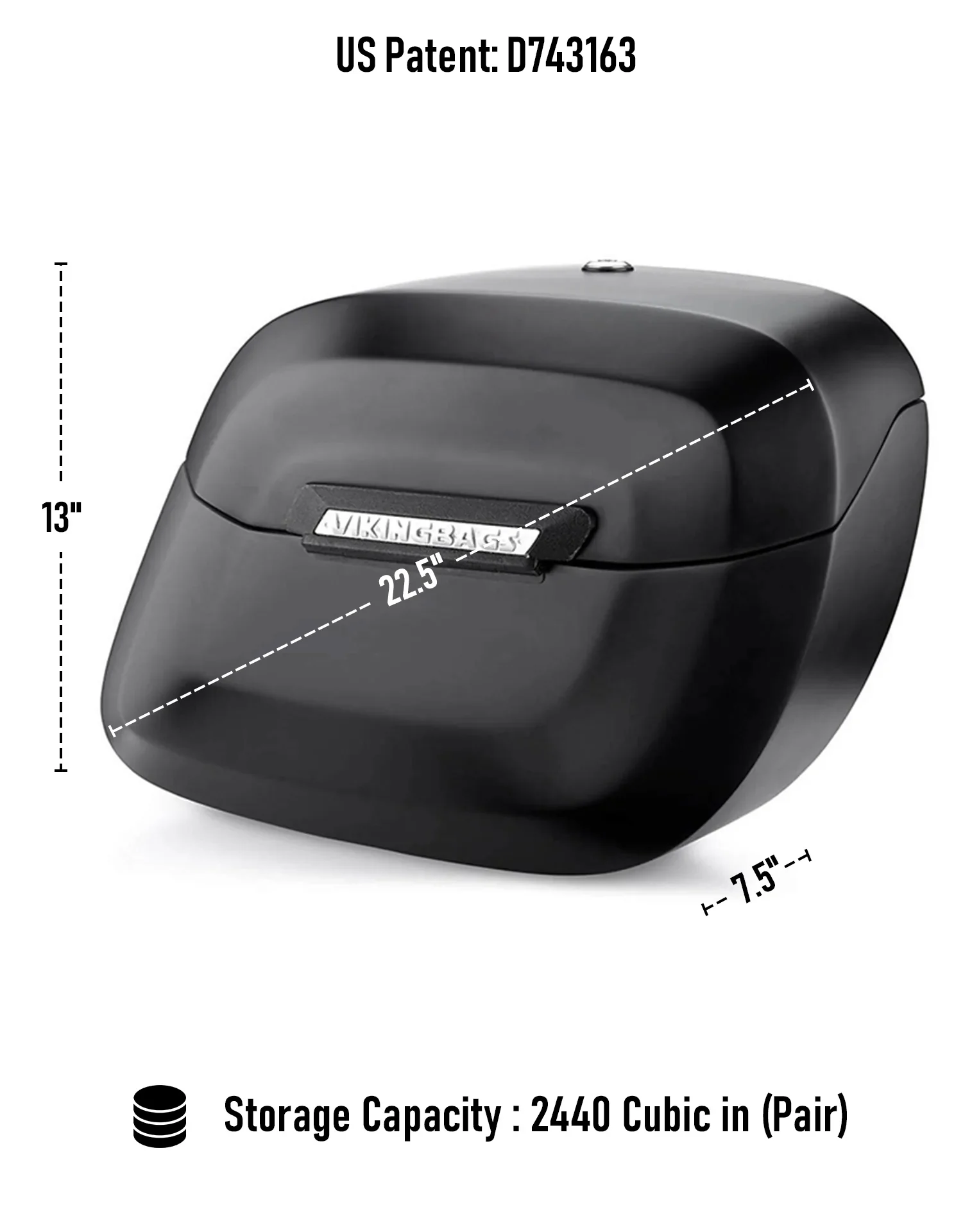 40L - Lamellar Raven Extra Large Matte Motorcycle Hard Saddlebags for Harley Softail Night Train FXSTB/I - Image 3