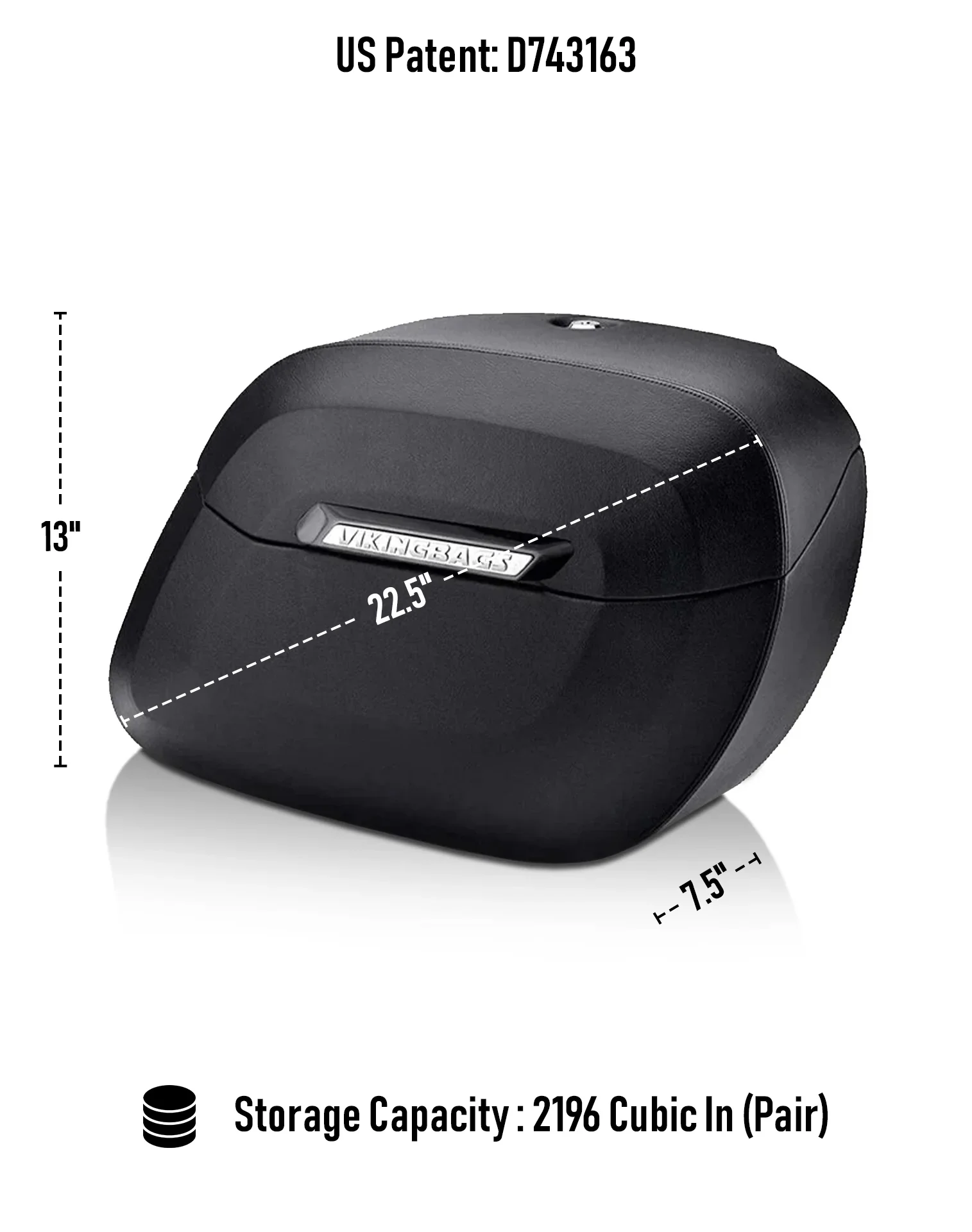 36L - Lamellar Raven Extra Large Shock Cut-out Leather Covered Hard Saddlebags for Harley Sportster 48 XL1200X - Image 3