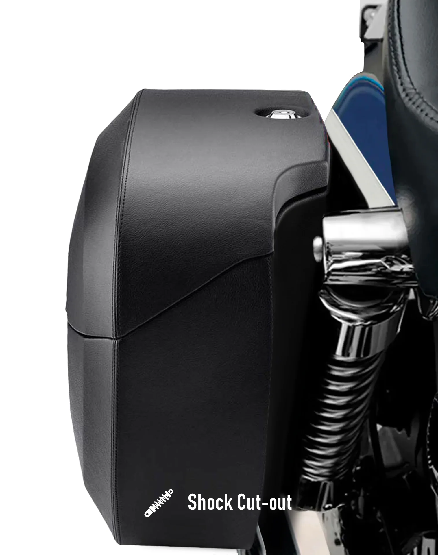 36L - Lamellar Raven Extra Large Shock Cut-out Leather Covered Hard Saddlebags for Harley Sportster 48 XL1200X - Image 7