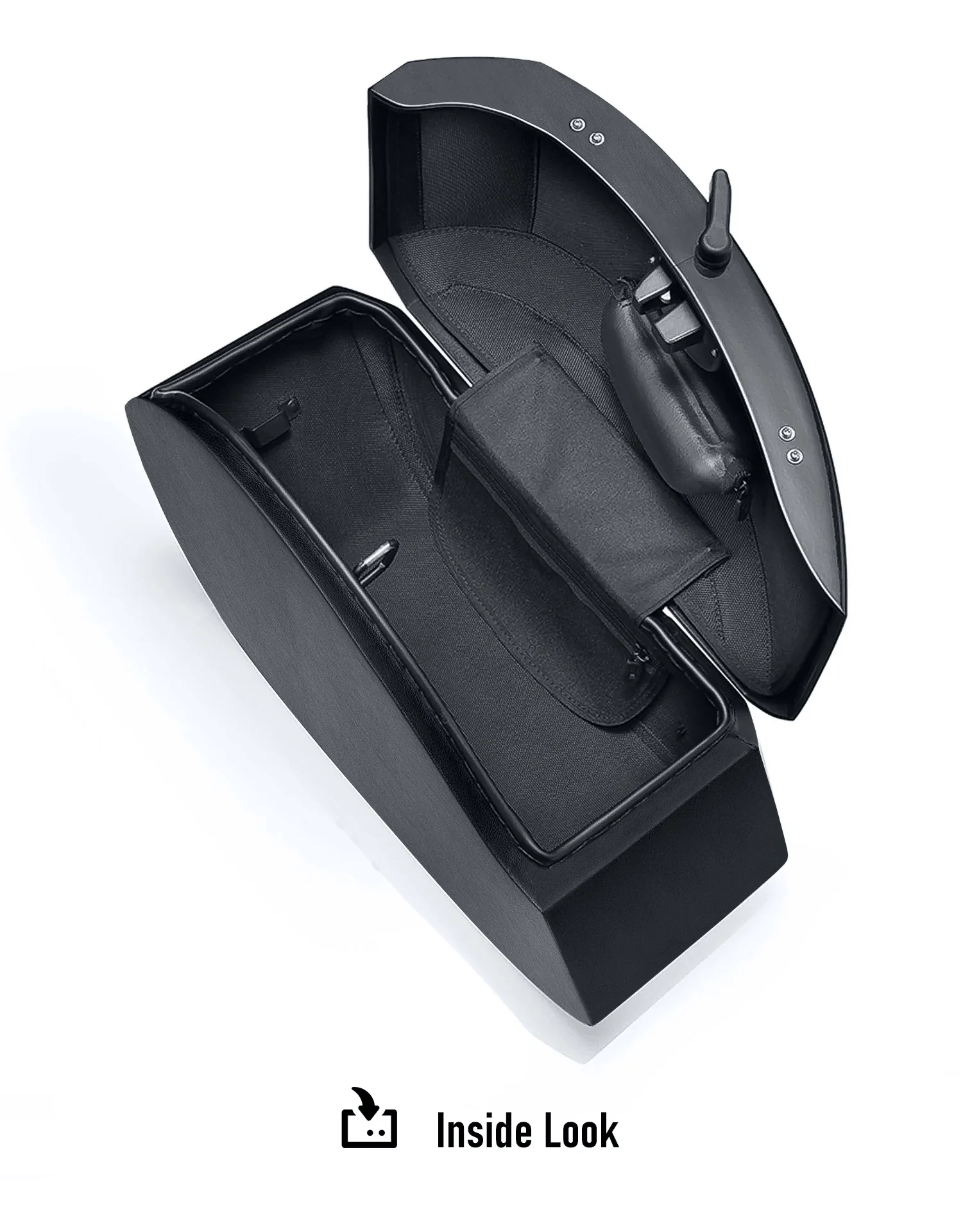 28L - Phantom Large Leather Wrapped Motorcycle Hard Saddlebags For Harley Softail Standard FXST/I - Image 7