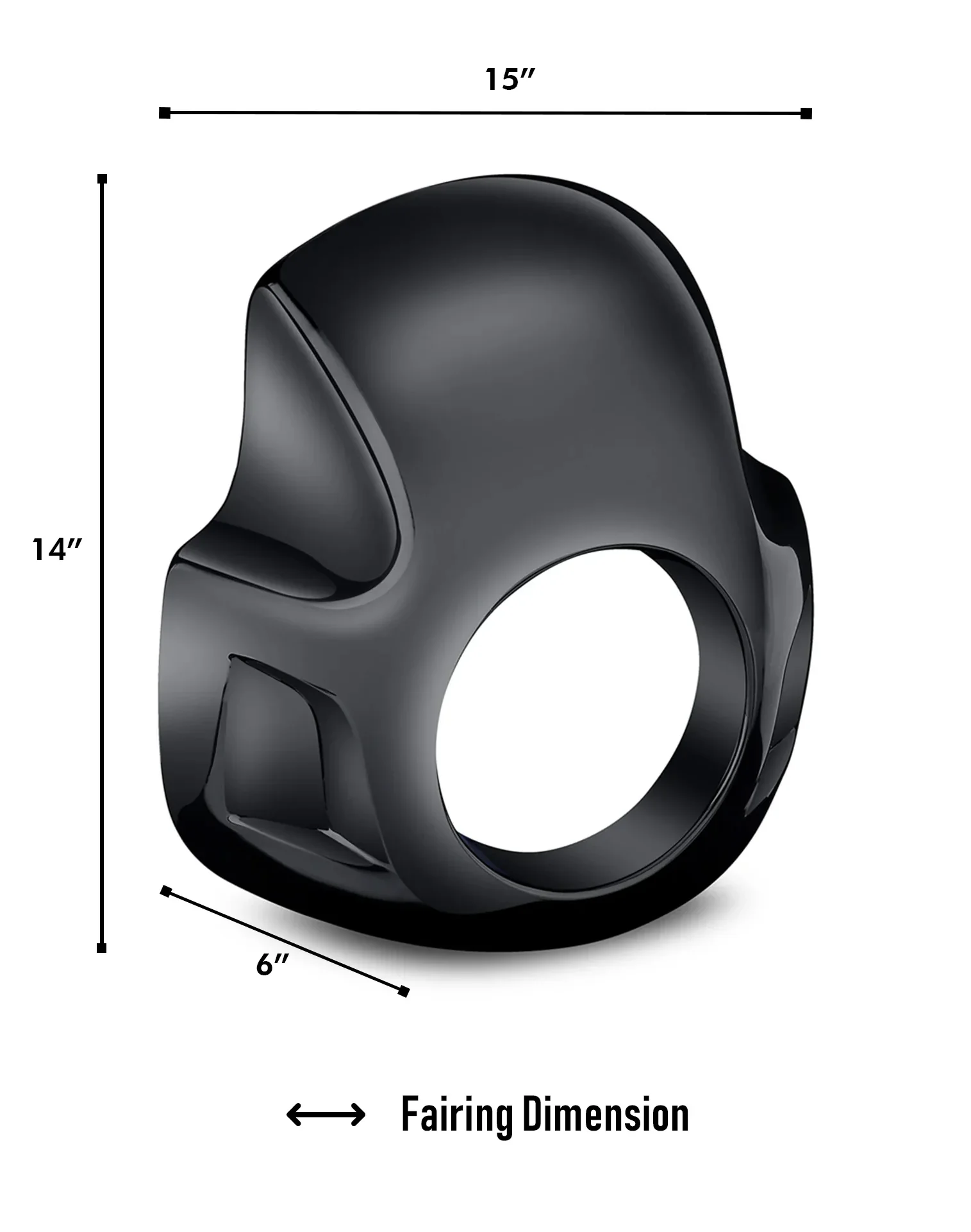 Viking Strider Sport Motorcycle Fairing For Harley Dyna Low Rider FXDL Gloss Black - Image 4