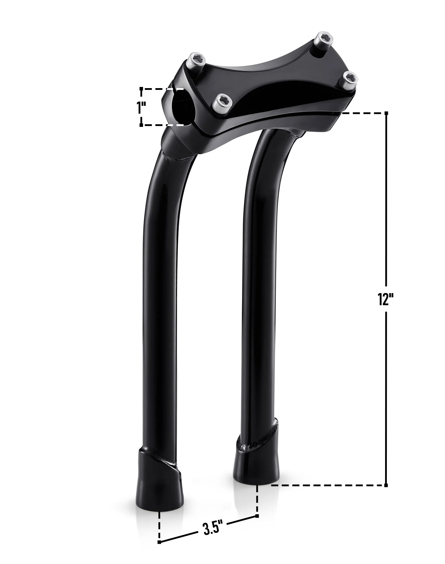 Viking Warlock 12" Pullback Handlebar Risers for Harley Dyna Super Glide Custom FXDC/I Gloss Black - Image 5