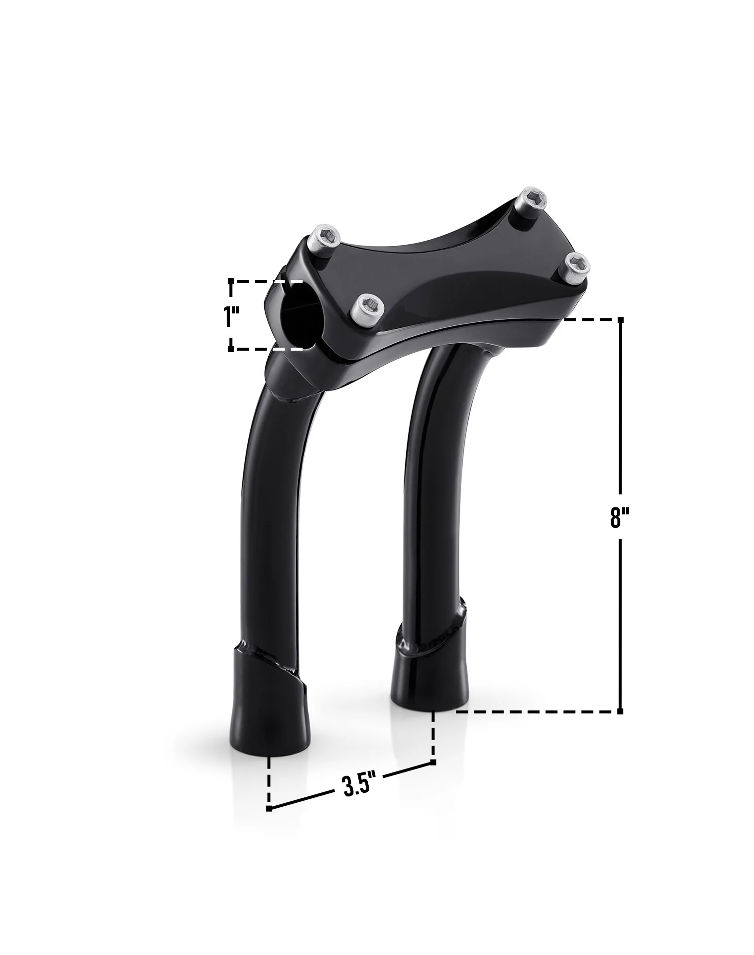 Viking Warlock 8" Pullback Handlebar Risers for Harley Dyna Switchback FLD Gloss Black - Image 5